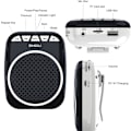 Miniatyrbilde 4 av 7: Stemmeforsterker, 10W høyttaler med mikrofonhodetelefon Bærbar oppladbar PA-system Støtter Bluetooth TF U-disk avspilling for lærer Black