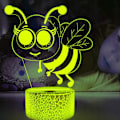Miniatyrbild 2 av 6: 3D Bi-Nattlampa Illusion 7 Färgväxlande Touch Switch Bordsskiva Dekorationslampor Present med Akrylplatt ABS-bas USB-kabel Leksak