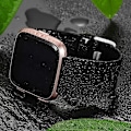 Pikkukuva 3 / 6: Älykäs rannekkeen hihna on yhteensopiva Fitbit versa -älykellojen, versa 2:n ja versa Lite se -kellojen kanssa naisille ja miehille（Musta-L）