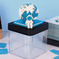 Miniatyrbild 3 av 5: 2024 Jordpappersutskärning 3D-kalenderkonst 2024 Kalender Memo Pad 3D-papperskonst för lärare kollega klasskamrat barn Blue