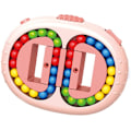 Miniatyrbillede 1 af 7: Roterende magisk bønnekube spinner Fidget stressaflastningsbold Dobbelt flip håndholdt puslespil Dekompression pædagogisk legetøj (Pink)