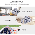 Miniatyrbillede 4 af 6: Snørepose Frokostpose Dobbeltlags Fortykket Japansk Stil Bento Tote Pouch Slik Gaveholder Pakke til Hjem Bryllup Fødselsdagsfest Hvid White 27Ã—19cm