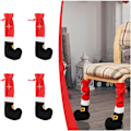 Miniatyrbild 1 av 5: 4 st Jul Stolsbensskydd för Kök och Matsal, Tomte Rolig Alv Bordsfötter Bensockor, Jul Möbelbenssockor