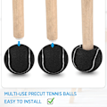 Miniatyrbild 2 av 6: 4 st Tennisbollar Bulk för Möbelben Tennisboll Stolsbensskydd för Golvskydd Boll Skrivbordsbensskydd (Svart) blcak