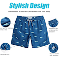 Miniatyrbild 4 av 6: Badbyxor för män 7 tum Snabbtorkande tryckta shorts med meshfoder Badkläder 5 Blue Shark L