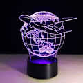 Miniatyrbillede 4 af 7: Flyvende Fly Jord 3D Lampe 7 Farve Skift Berøringskontakt Lille Natlampe Farvet Atmosfærisk Lampe Soveværelseslampe Til Gave