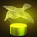 Miniatyrbillede 1 af 5: 3D Fugl Natlampe Bordsklampe Optisk Illusion Lamper 7 Farveskiftende Lys LED Bordlampe Julegave Hjem Kærlighed Fødselsdag Børn Børn Dekoration Legetøj Gave