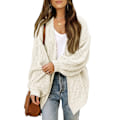 Miniatyrbillede 1 af 5: Kvinde Cardigan Tyk Strik Sweater Oversized Ballon Ærme Cardigan Jakke, Blød, Behagelig og Hudvenlig.