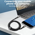 Miniatyrbilde 2 av 7: USB4-datakabel PD 240W 5A hurtiglading USB C til USB C-kabel Thunderbolt-kompatibel 4 8K@60Hz-kabel USB C 40Gbps 8K@60H 1M