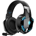 Miniatyrbilde 1 av 6: PS4 Gaming Headset for PS5, PC, Switch, G2000 Pro Bluetooth Wireless Over Ear Headphones for Phone, Laptop, with Detachable Noise Cancelling Mic, St Blue