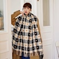 Miniatyrbillede 4 af 6: Dametæppe Chunky, Pashmina Sjal Wraps Oversized Vinter & Efterår Varme Halstørklæder Blød Kashmir Følelse til Kvinder
