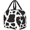 Miniatyrbilde 2 av 6: Svart ku dyre lunsjboks reiseveske piknikvesker isolerte holdbare handleposer gjenbrukbare vanntette vesker for mann kvinne Black Cow Animal One Size