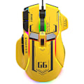 Miniatyrbild 1 av 7: Ergonomisk Spelmus - Anpassningsbar, Bekväm och Precisionsdriven, Trådad RGB-Spelmus med 10 Programmerbara Knappar Yellow