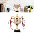 Miniatyrbild 2 av 6: Retro klocka Livsliknande trofémodell Dekorativ liten skrivbordsväckarklocka för sovsal Sovrum Vardagsrum Gold