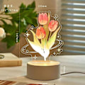 Miniatyrbilde 2 av 6: 3D Tulipan Nattelys, 3 Fargeendring Dekorativt Nattelys, Tulipan Akryl Søvn Nattelys for Romdekorasjon. Beste Gaver til Mors Dag