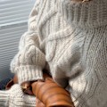 Miniatyrbild 3 av 5: Dam 2022 Vinter Pullover Tröja Casual Långärmad Crewneck Lös Grov Stickad Jumper Toppar Blus