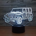 Miniatyrbilde 4 av 7: 3D LED Bil Nattelykt Gradient Jeep Form USB Sengelampe Soverom 3D Bordlampe USB Innendørs Dekor Atmosfærisk Lampe Bursdagsgave
