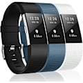 Pikkukuva 1 / 2: 3 kpl:n rannekkeet yhteensopivat Fitbit Charge 2:n kanssa, Classic & Special Edition -vaihtohihnat Fitbit Charge 2:lle, naisille ja miehille（ Musta/Liuskekivi/Valkoinen-L）