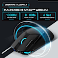 Miniatyrbillede 3 af 7: Trådløs Gaming Mus, 26.000 DPI, PAW3395 Sensor, RGB Baggrundsbelysning, Ergonomisk Design, 6 Programmerbare Knapper, Lang Batterilevetid, Ultralet Black M7 Pro