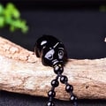 Pikkukuva 3 / 4: Obsidian-kaulakoru, luonnonkivinen amuletti, hyvinvoinnin ja vaurauden jalokivikoru miehille ja naisille