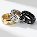 Miniatyrbillede 4 af 10: Rustfrit stål blomst udskæring spinner ring Daisy Fidget Band ringe måne stjerne onde øjne kors angst ring til kvinder mænd-U.S11 diameter: 20,7 mm Circ