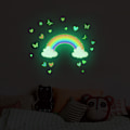 Miniatyrbild 1 av 5: Glow in the Dark Rainbow Väggdekaler, Luminous Rainbow Fjärilar Väggkonst Dekaler, för Little Girl Nursery Tillbehör