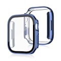 Pikkukuva 1 / 6: 2 kpl koteloa Apple Watch Series 4/5/6/SE 44mm:lle karkaistusta lasista valmistetulla näytönsuojalla, ultraohut iskunkestävä HD-kirkas kalvosuoja