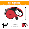 Miniatyrbilde 5 av 7: Inntrekkbar hundekobbel med tyggebestandig kabel, 26 fot tungt hundekobbel for små mellomstore store hunder opptil 110 pund, 360° uten floker, enhåndsbrems (R Red Large - 26 ft