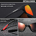 Miniatyrbilde 5 av 7: Polariserte sportsolbriller for menn sykling kjøring fiske 100% UV-beskyttelse Black and red