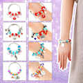 Miniatyrbild 5 av 6: Charm armbandssats, smyckestillverkningstillbehör pärlor, enhörning/sjöjungfru hantverk presentset för flickor tonåringar i åldern 5-12
