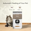 Miniatyrbild 2 av 8: Automatiska kattmatare - Husdjursmatdispenser för torrfoder, tidsinställd kattmatare med torkmedelspåse, programmerbar portionskontroll 4 måltider per dag, 10s White Transparent1 6L