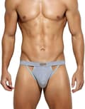 Herre atletisk støtteundertøj i strækbart mesh jockstrap multipakke grey XL