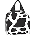 Miniatyrbilde 3 av 6: Svart ku dyre lunsjboks reiseveske piknikvesker isolerte holdbare handleposer gjenbrukbare vanntette vesker for mann kvinne Black Cow Animal One Size