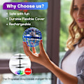 Miniatyrbilde 5 av 7: Flygende Ballleker, 2021 Oppgradert Oppladbar Boomerang Spinner Drone 360° Roterende Svevende Orb Ball Leke Bygget-inn LED Mini Orb Drone Flygende (Blå)