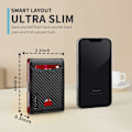 Miniatyrbild 3 av 6: Slim Money Clip Plånböcker för Män RFID-Blockering 11 Kort Hållare Minimalistisk Liten Läder Bifold Herr Plånbok Presentförpackning Carbon Black n Red