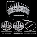 Miniatyrbillede 6 af 8: Cubic Zirconia Brudesløjfe til Bryllup Prinsesse Dronning Tiara Høj Fest Pageant Hårpynt Sød 16 Hårtilbehør