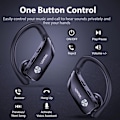 Pikkukuva 4 / 5: Langattomat nappikuulokkeet Bluetooth-kuulokkeet Urheilukuulokkeet Over-Ear-kuulokkeet korvakoukuilla Sisäänrakennettu mikrofoni Kuulokemikrofoni Treeniin Musta