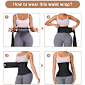 Miniatyrbillede 4 af 7: Taljetræner til kvinder, 9,84 fod, bandage wrap, sauna bælte, lang torso, mavesved, wraps, mave, body shaper, talje trimmer bælte (one size, sort)