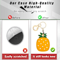 Miniatyrbillede 4 af 6: Læder nøgleringholder etui kompatibel med Apple AirTag, sød beskyttende Air Tag cover med nøglering, anti-scratch finder GPS tracker etui til Another Pineapple