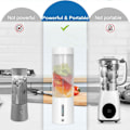 Pikkukuva 5 / 7: Henkilökohtainen Blender Smoothien ja Shakejen Tekoon, 16 Oz Kannettava Blender 6 Terällä, USB-Latautuva Smoothie Blender Kotiin, Matkalle ja Työhön White