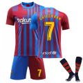 Pikkukuva 1 / 2: 2022 Barcelona Kotipaita Set Lapsille Aikuisille Jalkapallo Jalkapallopaita Trainin Paita Puku No.7 GRIEZMANN 20