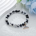 Miniatyrbilde 3 av 6: Orca Armbånd Orca Agat Krystall Armbånd Orca Kvinner Healing Armbånd Stein Armbånd Spekkhogger Damer Armbånd