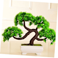 Miniatyrbilde 4 av 7: 1 stk. Glasspottet furuplanteskrivebordsdekorasjon Sinulasjonshilsen Furu Velkomstsang Velkommen Furu Planter Simulering Furu Plante Potteplante Bonsai Dekorasjoner