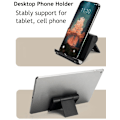 Miniatyrbilde 2 av 8: Mobiltelefonstativ for skrivebord, sammenleggbar mobiltelefonholder mobiltelefonstativ multivinkel universell justerbar nettbrettstativ Black