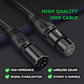 Miniatyrbilde 2 av 7: 5-pinners XLR DMX-kabeladapter 5 fot, DMX512 5-pinners DMX hunn til hann 5-pinners DMX-kabel