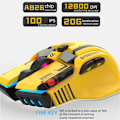 Miniatyrbild 2 av 7: Ergonomisk Spelmus - Anpassningsbar, Bekväm och Precisionsdriven, Trådad RGB-Spelmus med 10 Programmerbara Knappar Yellow