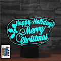 Miniatyrbild 1 av 7: 3D God Jul Julgåva Fjärrkontroll 16 Färger Nattlampor Illusion Akryl LED Bord Sänglampa Barn Sovrum Skrivbordsdekoration Leksak