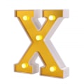 Miniatyrbillede 1 af 6: JUSTUP LED-bogstavlys, 26 gyldne bogstaver, der lyser op, til bryllup, fødselsdagsfest, jul, hjem, bardekoration (guld X)