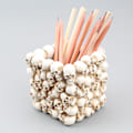 Miniatyrbillede 2 af 6: Kraniet Pen Blyantholder Kop Resin Skelet Makeup Penselholder Dressing Bord Kontor Skrivebord Opbevaringsboks