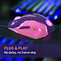 Miniatyrbillede 3 af 9: Spilmus, Pink Baggrundsbelyst Optisk Spilmus Ergonomisk USB Kabelforbundet med 2400 DPI og 6 Knapper 4 Skydning til Computer/Win/Mac/Linux/Andriod/iOS(Lilla)